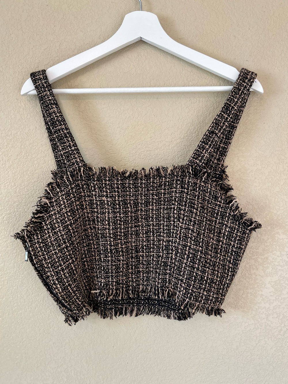 Mare Mare x Anthropologie Woven Tweed Cropped Tank Size M Elevated Chic - Picture 6 of 11